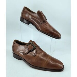 Mario Bruni Single Monk Strap‎ Dress Shoes Mens EU 39 US 6.5 Brown Leather Italy